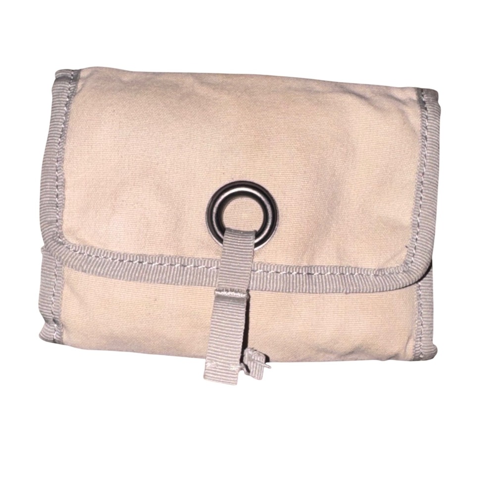American Eagle Outfitters Canvas Wallet Beige Khaki Utility Trifold Card Holder
